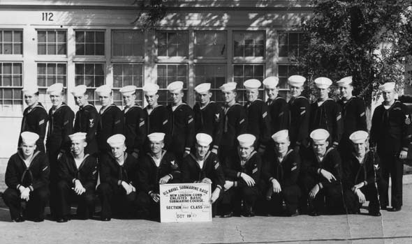 Submarine class photo-Robert Rentschler is front row, left - October 1963