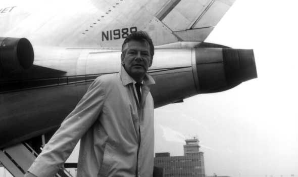 Bill Jorgensen departing Cleveland for England, in search of Robert Manry and Tinkerbelle, circa August 1965