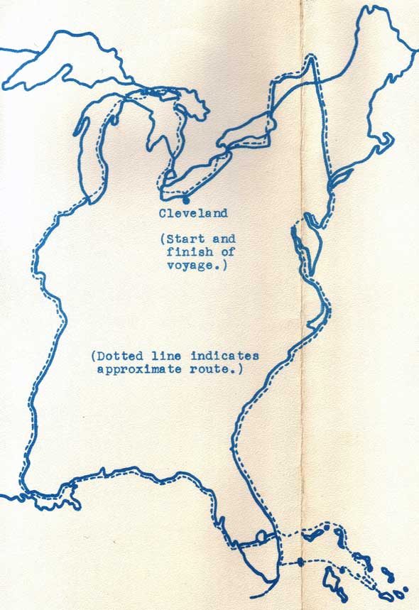map showing the course of Curlew around the eastern United States